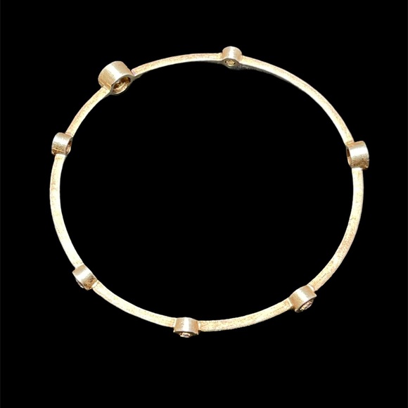 Brushed gold / silver bangle bracelet - Picture 4 of 4